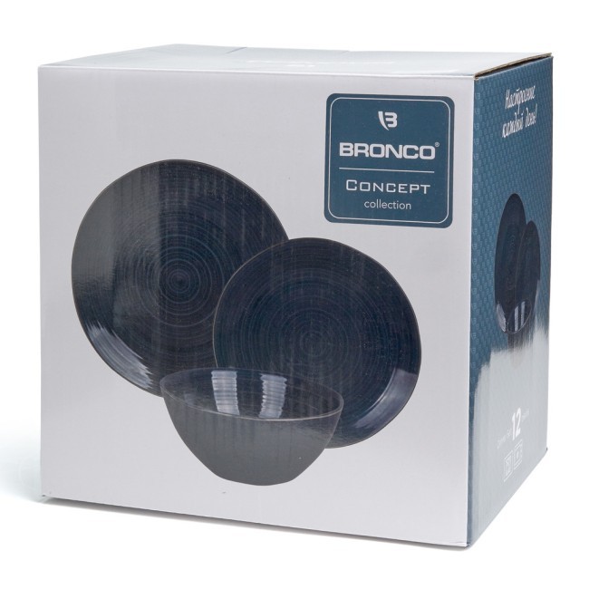 Набор обеденный bronco "concept" на 4пер. 12 пр. синий Bronco (576-1010)