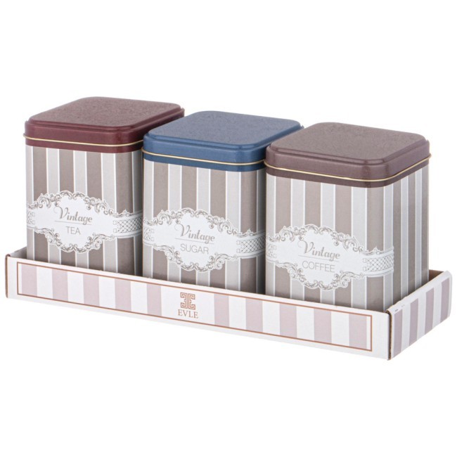 Набор емкостей для хранения "elegance" из 3-х штук, 9х9х12,5 см, 1л Agness (949-072) Набор емкостей для хранения "elegance" из 3-х штук, 9х9х12,5 см, 1л Agness (949-072)
