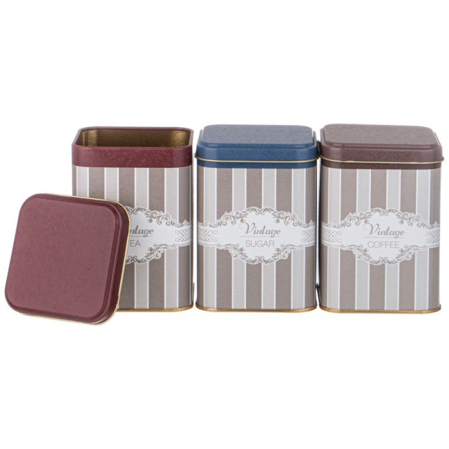 Набор емкостей для хранения "elegance" из 3-х штук, 9х9х12,5 см, 1л Agness (949-072) Набор емкостей для хранения "elegance" из 3-х штук, 9х9х12,5 см, 1л Agness (949-072)