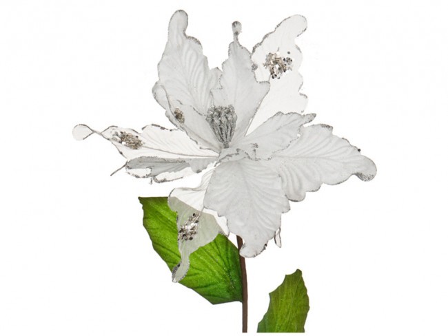 Цветок искусственный "пуансетия" диаметр=23 см. на клипсе Lefard (241-1816)