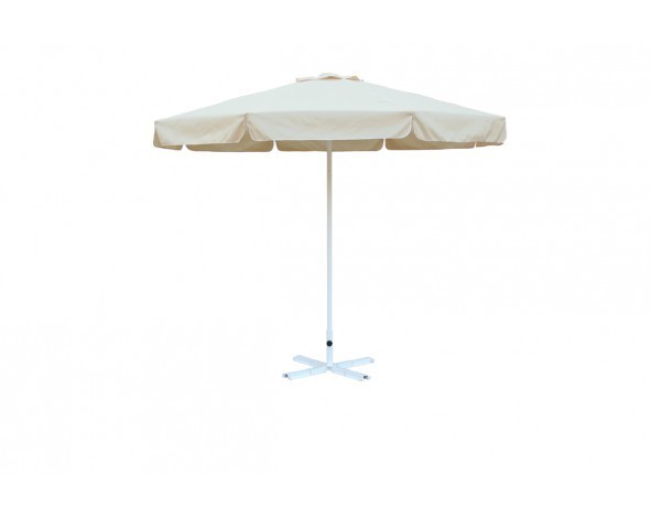Зонт уличный Митек D2,5 м  круглый с воланом, стальной с подставкой (54002)