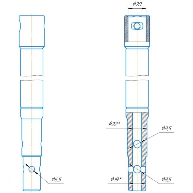 Удлинитель шнека универсальный Тонар УШ-400.19 d20 мм (81360) Удлинитель шнека универсальный Тонар УШ-400.19 d20 мм (81360)