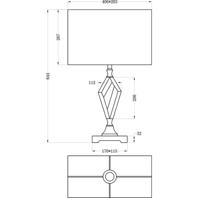 Лампа настольная плафон белый h66см (TT-00001534) Лампа настольная плафон белый h66см (TT-00001534)