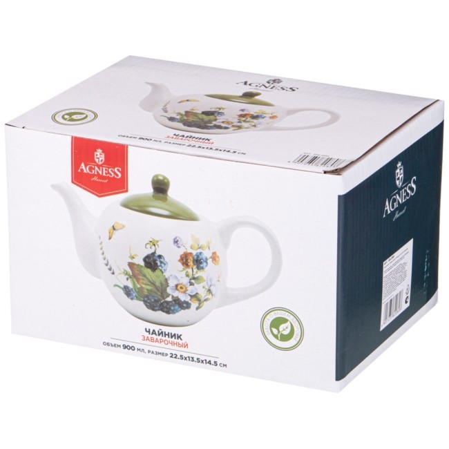 Чайник agness "урожай" 22,5/13,5*14,5 см 950 мл Agness (358-2080)