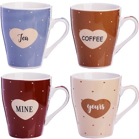 Кружка 340мл Сердечки (мин. 4шт)LR (31220) Кружка 340мл Сердечки (мин. 4шт)LR (31220)