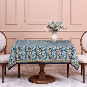 Скатерть "листья морриса"140х180см , 100% хлопок, синий , твил, пропитка Lefard (850-752-2)