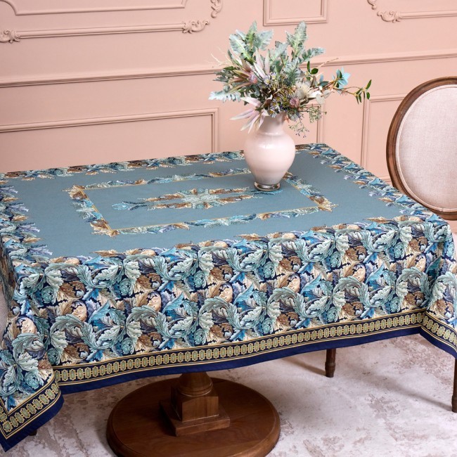 Скатерть "листья морриса"140х180см , 100% хлопок, синий , твил, пропитка Lefard (850-752-2) Скатерть "листья морриса"140х180см , 100% хлопок, синий , твил, пропитка Lefard (850-752-2)