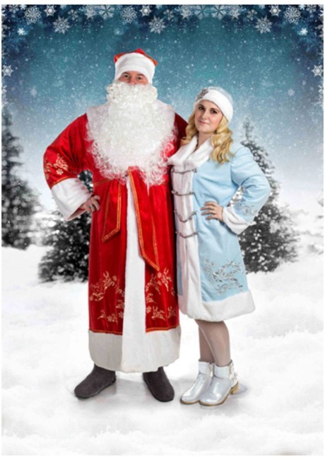 Костюм новогодний с вышивкой "снегурочка" халат,шапка,брошь,размер 44-46 SANTALINO (850-860-1) Костюм новогодний с вышивкой "снегурочка" халат,шапка,брошь,размер 44-46 SANTALINO (850-860-1)