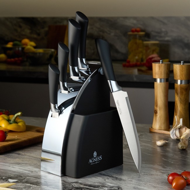 Набор ножей agness на пластиковой подставке, 6 предметов Agness (911-744)