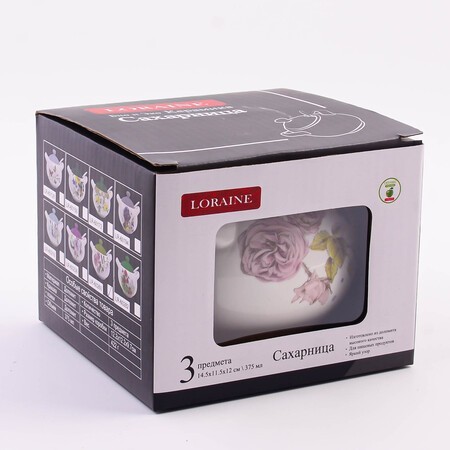 Сахарница 3пр 375мл Розовый сад LR (60260) Сахарница 3пр 375мл Розовый сад LR (60260)