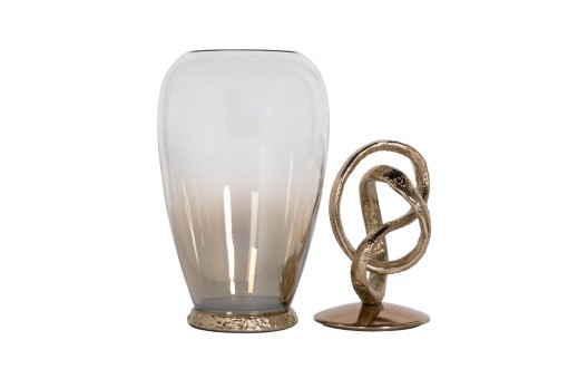 Ваза декор.с крышкой "Лиана" металл/стекло19*19*50см (TT-00010104) Ваза декор.с крышкой "Лиана" металл/стекло19*19*50см (TT-00010104)