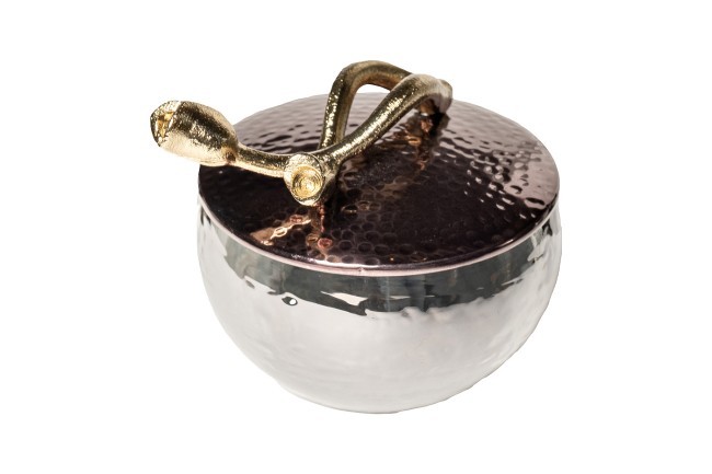 Емкость с крышкой "Бутоны" металл/стекло13*12*12,5 (TT-00006710) Емкость с крышкой "Бутоны" металл/стекло13*12*12,5 (TT-00006710)