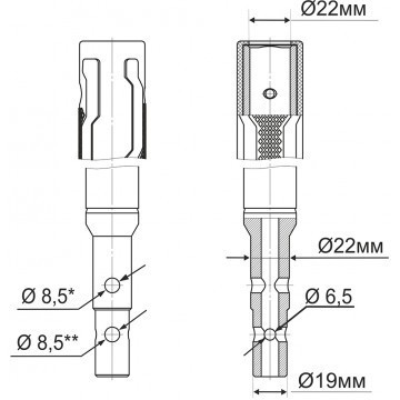 Удлинитель шнека универсальный Тонар УШ-400.22 d22 мм (81361) Удлинитель шнека универсальный Тонар УШ-400.22 d22 мм (81361)
