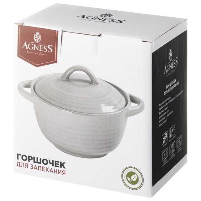 Горшочек для запекания grey 500 мл Agness (780-139)