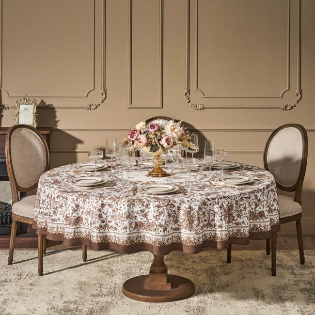 Скатерть круглая "rich garden" d220см, 100% хлопок, твил c пропиткой Lefard (850-754-27)