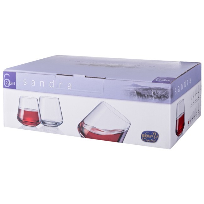 Набор стаканов из 6 шт. "sandra" 290 мл. высота=9 см Bohemia Crystal (674-652)