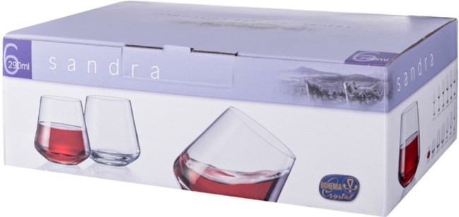 Набор стаканов из 6 шт. "sandra" 290 мл. высота=9 см Bohemia Crystal (674-652)