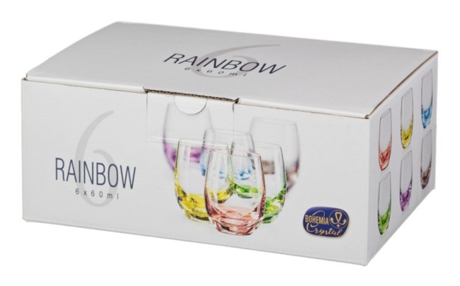 Набор стаканов для виски из 6 шт. "rainbow" 300 мл высота=9 см Bohemia Crystal (674-412)