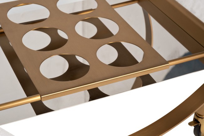 Стол-тележка сервировочн ст.прозр/латунь 70*48*76 (TT-00015509)