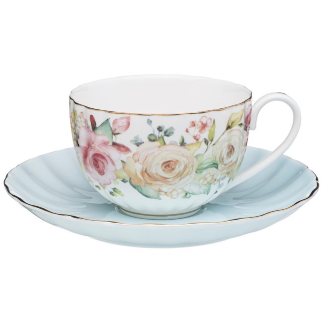 Чайный набор lefard  "времена года" 4 пр. на 2 пер. 280 мл голубой-желтый Lefard (760-692)