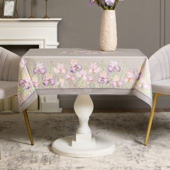 Скатерть ирисы 110х140см ,серый, 100% хлопок,твил пропитка Lefard (850-755-20) Скатерть ирисы 110х140см ,серый, 100% хлопок,твил пропитка Lefard (850-755-20)