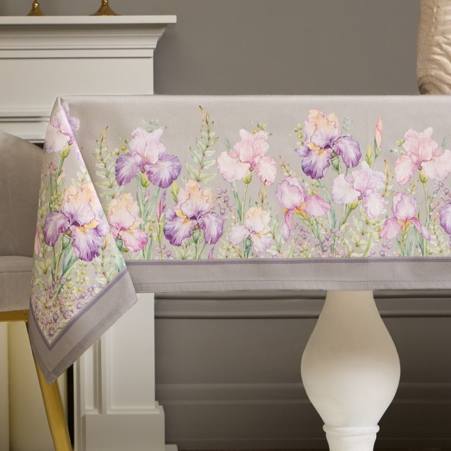 Скатерть ирисы 110х140см ,серый, 100% хлопок,твил пропитка Lefard (850-755-20) Скатерть ирисы 110х140см ,серый, 100% хлопок,твил пропитка Lefard (850-755-20)