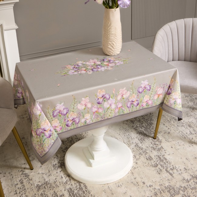 Скатерть ирисы 110х140см ,серый, 100% хлопок,твил пропитка Lefard (850-755-20) Скатерть ирисы 110х140см ,серый, 100% хлопок,твил пропитка Lefard (850-755-20)