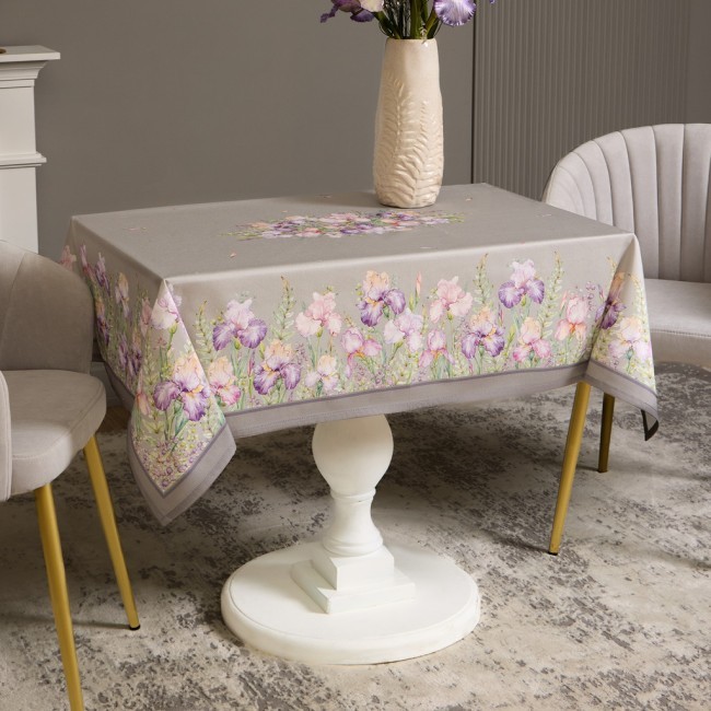 Скатерть ирисы 110х140см ,серый, 100% хлопок,твил пропитка Lefard (850-755-20) Скатерть ирисы 110х140см ,серый, 100% хлопок,твил пропитка Lefard (850-755-20)