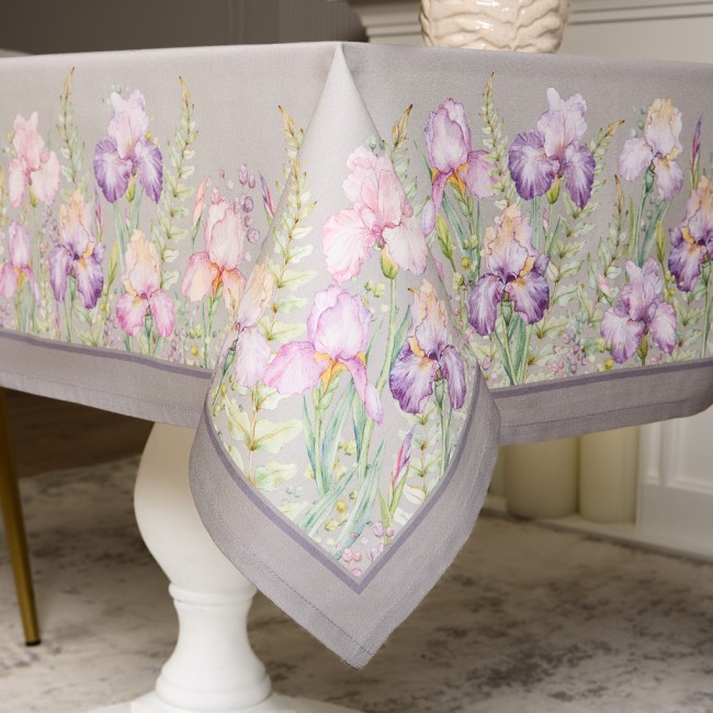 Скатерть ирисы 110х140см ,серый, 100% хлопок,твил пропитка Lefard (850-755-20) Скатерть ирисы 110х140см ,серый, 100% хлопок,твил пропитка Lefard (850-755-20)