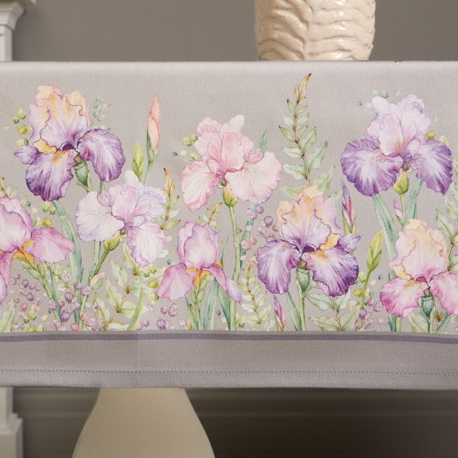 Скатерть ирисы 110х140см ,серый, 100% хлопок,твил пропитка Lefard (850-755-20) Скатерть ирисы 110х140см ,серый, 100% хлопок,твил пропитка Lefard (850-755-20)