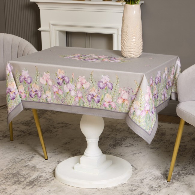 Скатерть ирисы 110х140см ,серый, 100% хлопок,твил пропитка Lefard (850-755-20) Скатерть ирисы 110х140см ,серый, 100% хлопок,твил пропитка Lefard (850-755-20)