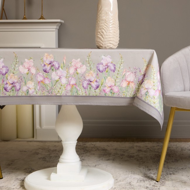 Скатерть ирисы 110х140см ,серый, 100% хлопок,твил пропитка Lefard (850-755-20) Скатерть ирисы 110х140см ,серый, 100% хлопок,твил пропитка Lefard (850-755-20)