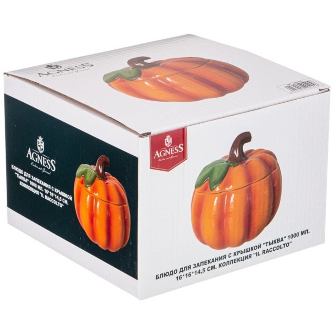 Блюдо для запекания с крышкой "тыква" 1000 мл. 16*16*14,5 см. коллекция "il raccolto" Agness (490-425) Блюдо для запекания с крышкой "тыква" 1000 мл. 16*16*14,5 см. коллекция "il raccolto" Agness (490-425)