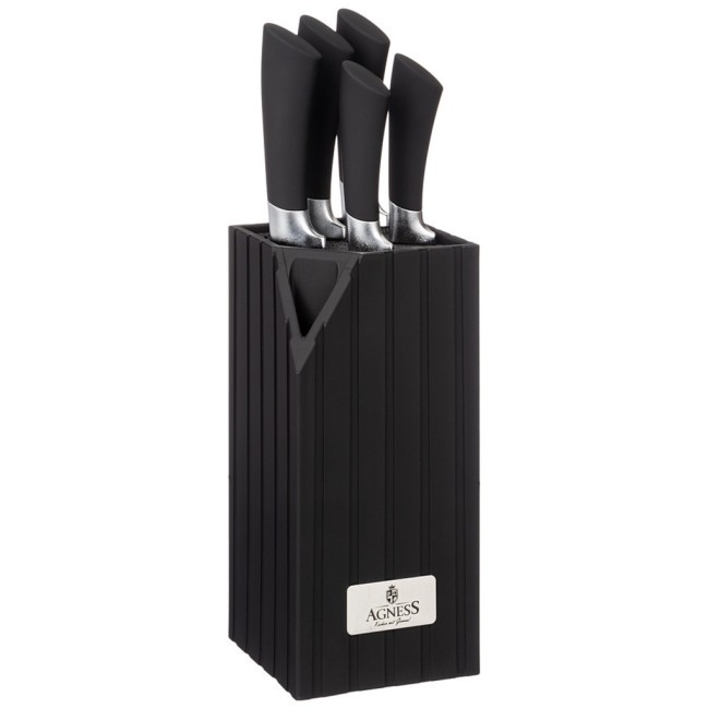 Набор ножей agness  на пластиковой подставке, 6 предметов Agness (911-483)