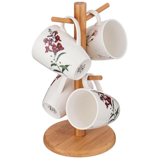 Набор из 4 кружек bronco "meadow" на деревянной подставке 300 мл Bronco (474-131) Набор из 4 кружек bronco "meadow" на деревянной подставке 300 мл Bronco (474-131)