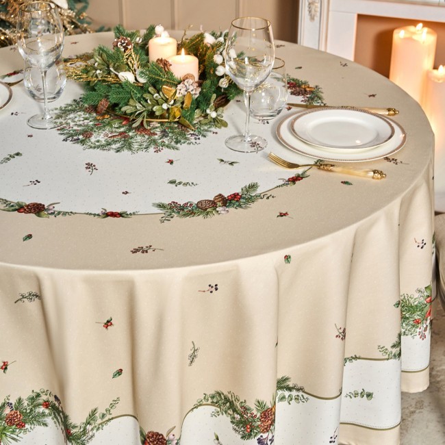 Скатерть круглая "celebration" 220см ,бежевый, 100% хлопок,твил,пропитка Lefard (850-734-28) Скатерть круглая "celebration" 220см ,бежевый, 100% хлопок,твил,пропитка Lefard (850-734-28)