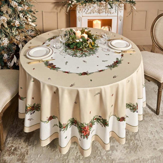 Скатерть круглая "celebration" 220см ,бежевый, 100% хлопок,твил,пропитка Lefard (850-734-28) Скатерть круглая "celebration" 220см ,бежевый, 100% хлопок,твил,пропитка Lefard (850-734-28)