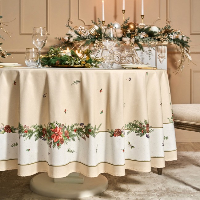 Скатерть круглая "celebration" 220см ,бежевый, 100% хлопок,твил,пропитка Lefard (850-734-28) Скатерть круглая "celebration" 220см ,бежевый, 100% хлопок,твил,пропитка Lefard (850-734-28)