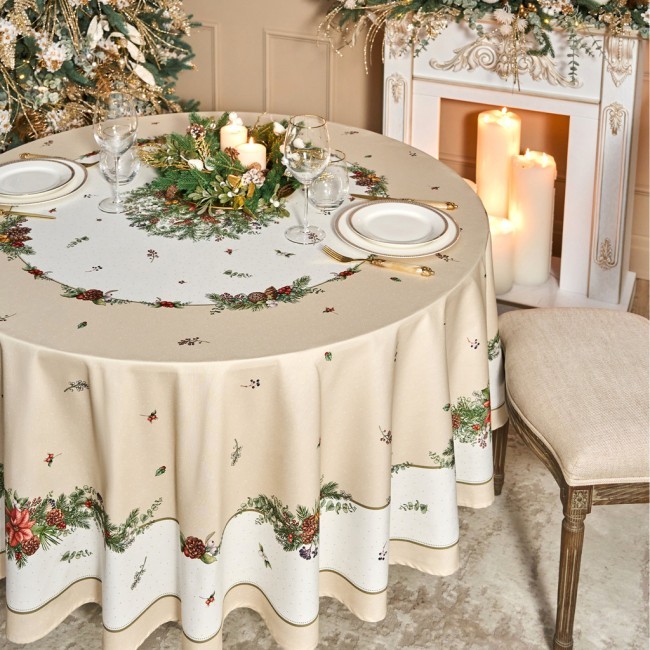 Скатерть круглая "celebration" 220см ,бежевый, 100% хлопок,твил,пропитка Lefard (850-734-28) Скатерть круглая "celebration" 220см ,бежевый, 100% хлопок,твил,пропитка Lefard (850-734-28)