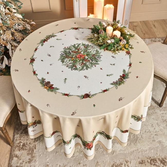 Скатерть круглая "celebration" 220см ,бежевый, 100% хлопок,твил,пропитка Lefard (850-734-28) Скатерть круглая "celebration" 220см ,бежевый, 100% хлопок,твил,пропитка Lefard (850-734-28)