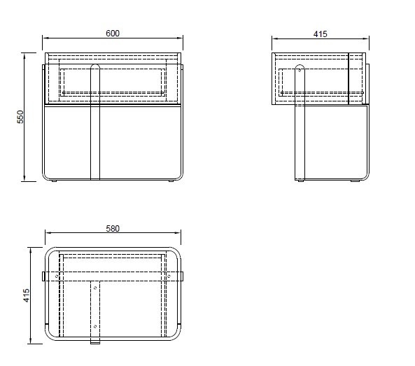 Тумбочка светлая с металл. каркасом 58*40*55см (TT-00012680)