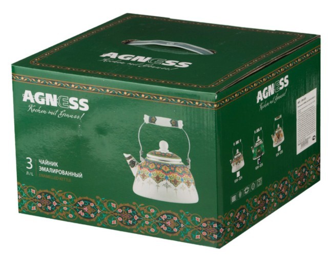 Чайник agness  эмалированный, серия сура, 3 л Agness (934-325) Чайник agness  эмалированный, серия сура, 3 л Agness (934-325)