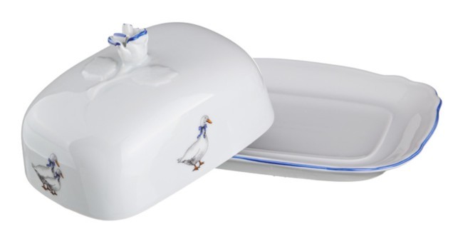 Масленка "гуси" 16,5*13 см. высота=8,5 см. DUBI (606-505)