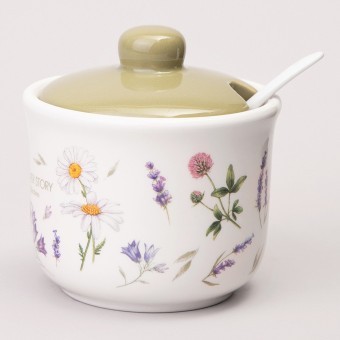 Сахарница с ложкой agness "flower story" 10*9,5 см 300 мл Agness (358-2186)