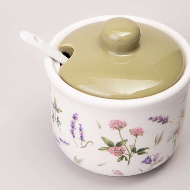 Сахарница с ложкой agness "flower story" 10*9,5 см 300 мл Agness (358-2186)