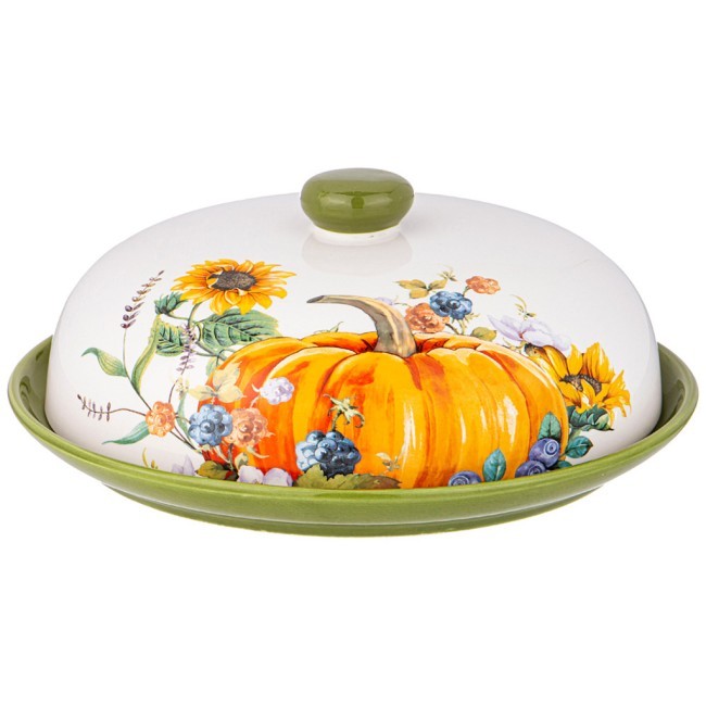 Блюдо для блинов с крышкой agness "урожай" 23*10 см Agness (358-2086)