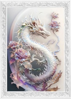 Картина Дракон нежность с кристаллами Swarovski (3028)