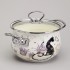 Кастрюля agness эмалированная со стеклянной крышкой серия "lavander cats", 2,0 л диа. 18см Agness (943-076)