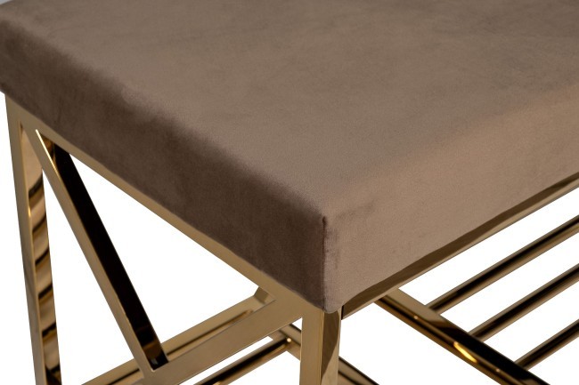 Банкетка велюр серо-бежевый, золото 120*40*47см (TT-00014000) Банкетка велюр серо-бежевый, золото 120*40*47см (TT-00014000)