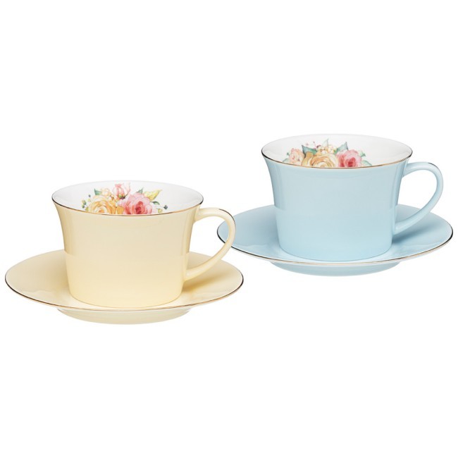 Чайный набор lefard "времена года" 4 пр. на 2 пер. 250 мл голубой-желтый Lefard (760-684)